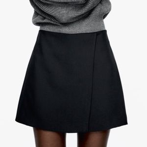 EUC zara black slit skort